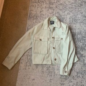 Zara denim cropped jacket